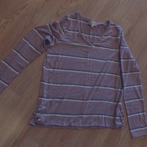 Pink Republic - Dusty Rose/Gray/White Poly/Rayon Lightweight Sweater